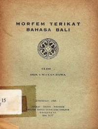 Morfem terikat bahasa bali