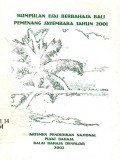 Kumpulan esai berbahasa bali pemenang sayembara tahun 2001