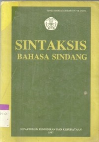 Sintaksis bahasa sindang