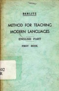 Method For Teaching Modern Languages English Part First Book