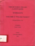 The bungku-tolaki languages: Wordlists volume 2 tolaki family