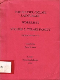 The bungku-tolaki languages: Wordlists volume 2 tolaki family