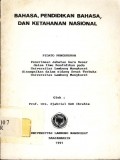 Bahasa, pendidikan bahasa, dan ketahanan nasional