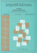 Linguistik Indonesia: Jurnal Ilmiah Masyarakat Linguistik Indonesia, Februari  2015. Vol.33 No. 1