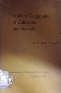 A word geography of California and Nevada