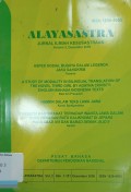 Alayasastra: Jurnal Ilmiah Kesusastraan, Volume 2, Desember 2006