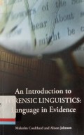 An Introduction to Forensi Linguistics: Language in Evidence