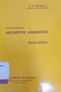 An Introduction to descriptive linguistics