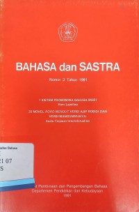 Bahasa dan Sastra Nomor 3 Tahun 1991