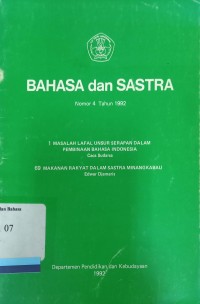 Bahasa dan Sastra Nomor 4 Tahun 1992