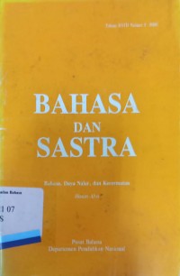 Bahasa dan sastra tahun XVIII nomor 3 2000