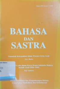 Bahasa dan sastra tahun XVI Nomor 2 1998