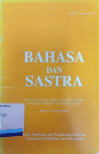 Bahasa dan sastra tahun XV nomor 3 1997