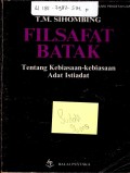 Filsafat batak : Tentang kebiasaan-kebiasaan adat istiadat