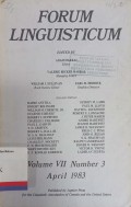 Forum Linguisticum Volume VII Number 3 April 1983