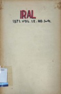 IRAL (International Review of Applied Linguistics in Language Teaching) Vol IX No. 1-4