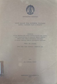 Ironi dalam tiga dongeng voltaire: zadig, candide dan l'ingenu