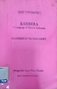 Kambera: A Language of Eastern Indonesia