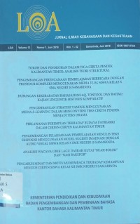 LOA: Jurnal Ilmiah Kebahasaan dan Kesastraan, Vol. 13, No. 1, Juni 2018