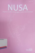 NUSA: Linguistc Studies of Languages in and around Indonesia, Vol. 63.