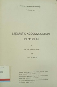 Linguistic Accommodation in Belgium