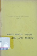 Miscellaneous Papers On Dobu and Arapesh