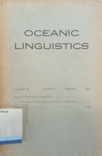 Oceanic Linguistic Vol.III No.1  1964