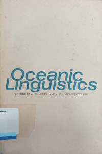 Oceanic Linguistic Vol.XXV No.1 and 2 1986