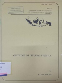 Outline of Rejang syntax Volume 14, 1982