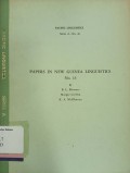 Papers in new guinea linguistics no. 13