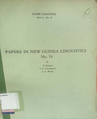 Papers in new guinea linguistics no. 14