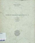 Papers in philipine linguistics no. 10