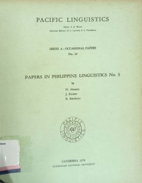 Papers in philippine linguistics no. 3