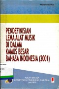 Pendefinisian Lema Alat Musik di Dalam Kamus Besar Bahasa Indonesia (2001)