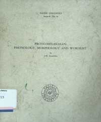 Proto-minahasan: phonology, morphology and wordlist