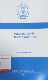 Psikolinguistik: Suatu Pengantar