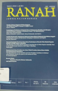 Ranah: Jurnal Kajian Bahasa, Volume 3, Nomor 1, Juli 2014