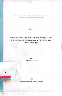 Studien uber die kultur, die sprache und die arabisch-afrikaanse literatur der kap-malaien ( band 7 )