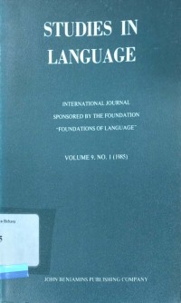 Studies in Language Vol 9 No 1 (1985)