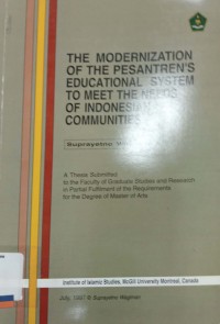 The Modernization of The Pesantren's Educational System To Meet The Needs Of Indonesian Communities