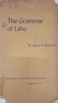 The grammar of lahu