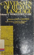 Universals of human language : Volume 3 word structure