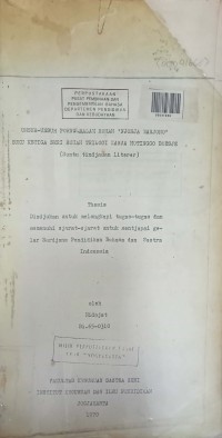 Unsur-unsur porno dalam roman 'njonja Marjono' buku ketiga seri roman trilogi karja Motinggo boesje (suatu tindjauan literer)