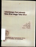 Perkembangan puisi indonesia tahun 20-an hingga tahun 40-an