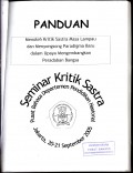 Panduan : Menoleh kritik sastra masa lampau dan menyongsong paradigma baru dalam upaya mengembangkan paradaban bangsa