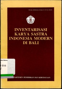 Inventarisasi karya sastra indonesia modern di bali