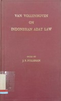 Van vollenhoven on Indonesian adat law