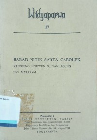 Widyaparwa 17 : Babad Nitik Sarta Cabolek