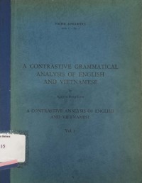 A constrastive grammatical analysis of english and vietnamese