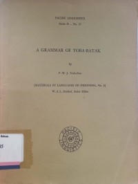 A grammar of toba-batak